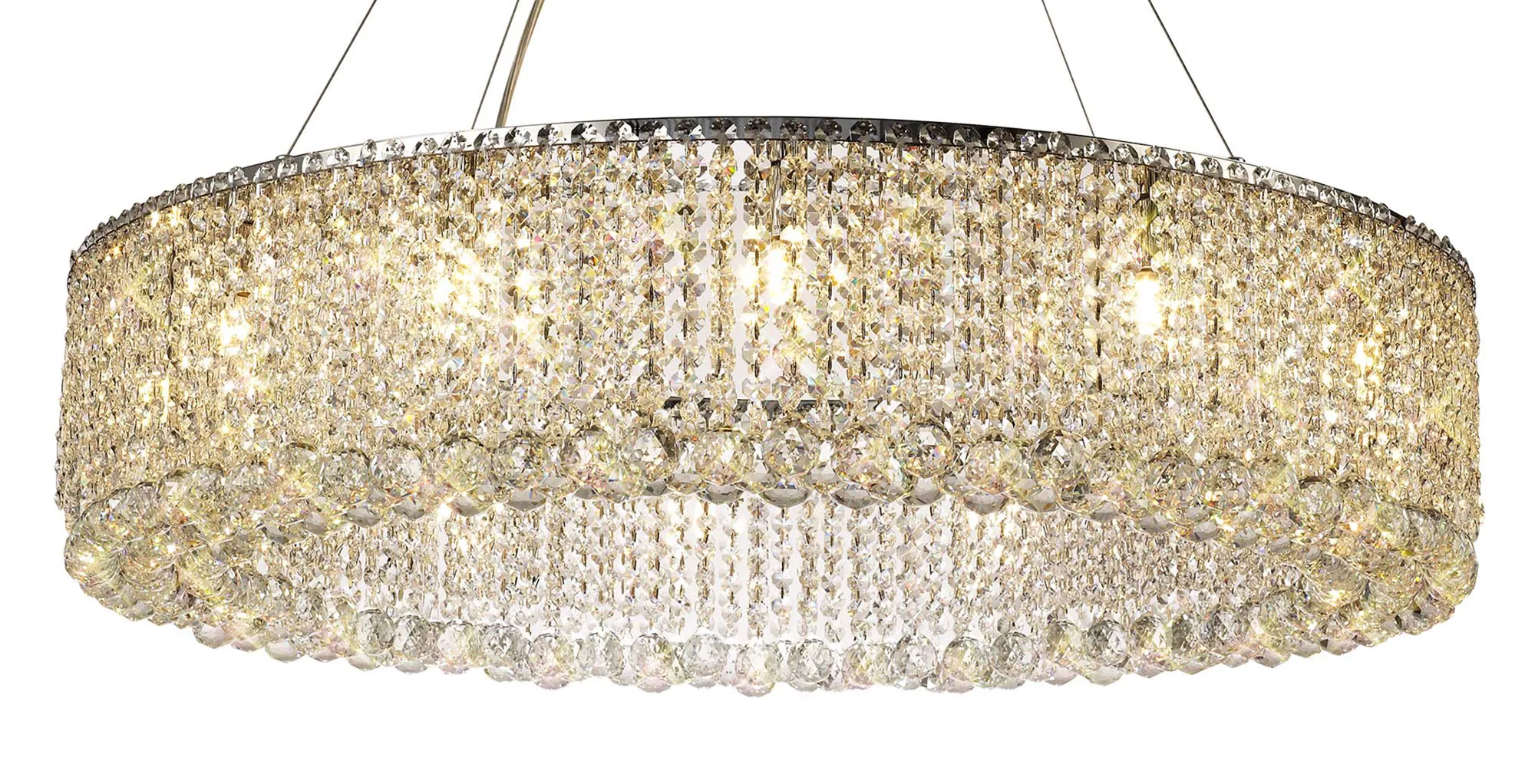Empire Crystal Pendant Chandelier 12 Light (18.9kg) Polished Chrome IL31731  Diyas Empire